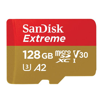 SanDisk Extreme, microSDXC, Memory Card, 128GB, UHS-I, 4K, Class 10, w/ Adapter, up to 190MB/s